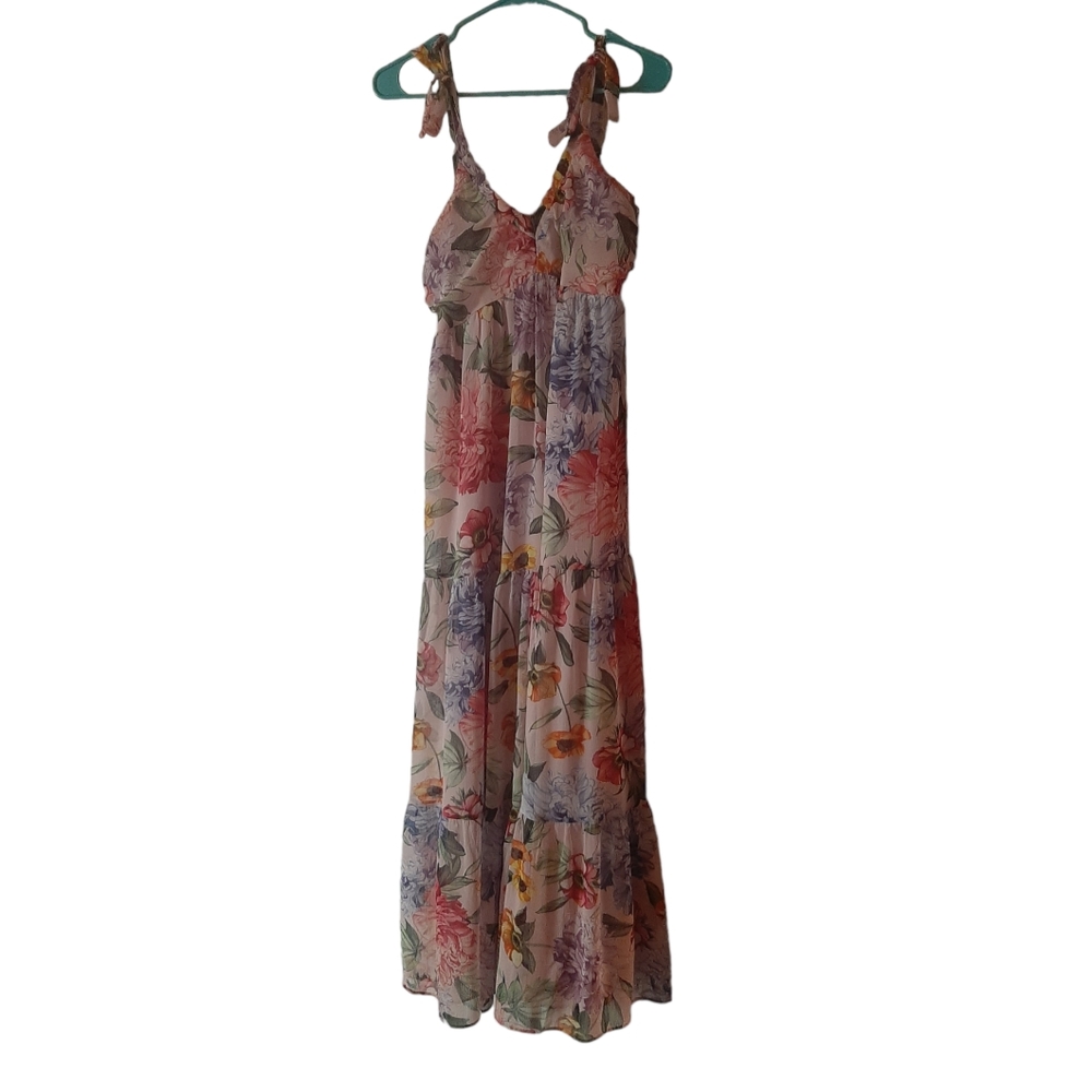 Express Floral Tie Strap Maxi Dress Size XS